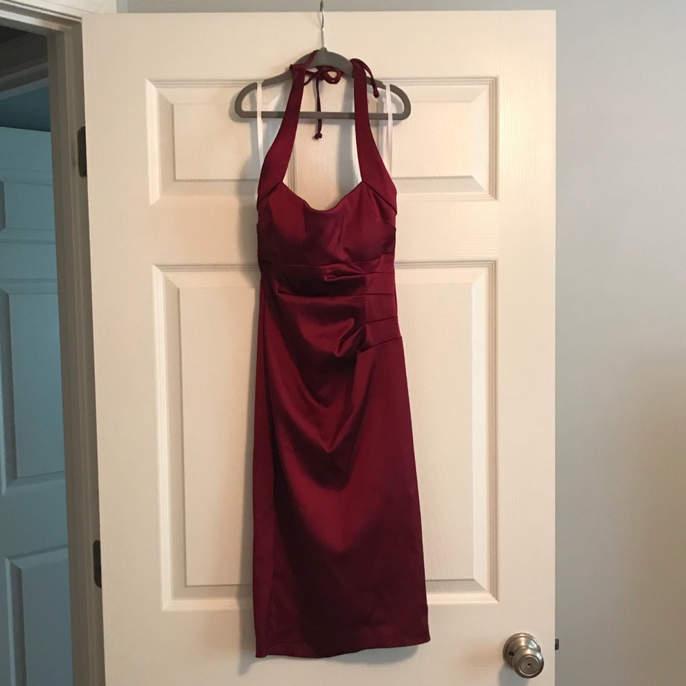 Burgundy Satin Dress-Worn Once-Like New